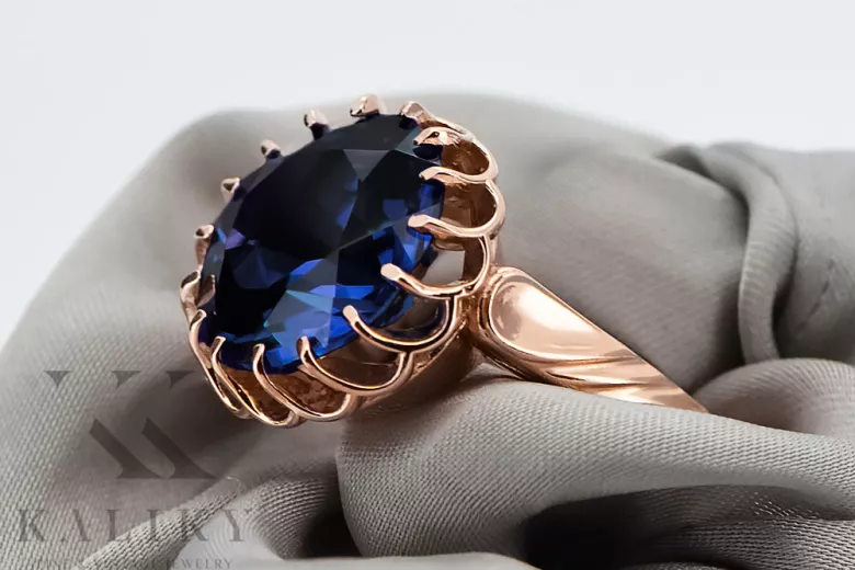 Sapphire Original Vintage 14K Rose Gold Ring Vintage Jewlery vrc035r