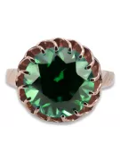 Anneau Émeraude Or rose 14 carats vintage d'origine Style vintage vrc035r