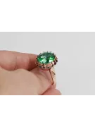 Anneau Émeraude Or rose 14 carats vintage d'origine Style vintage vrc035r