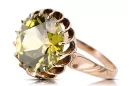 Žiedas Vintage Geltonasis peridotas Originalus 14k rožinio aukso vintage vrc035r