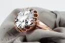 Anneau Zircon Or rose 14 carats vintage d'origine Vintage vrc035r
