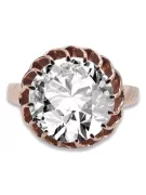 Original vintage din aur roz de 14k Zircon Inel Vintage Craft  vrc035r