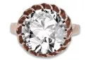 Original vintage din aur roz de 14k Zircon Inel Vintage Craft  vrc035r