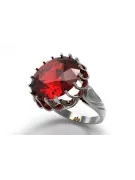 Vintage Anillo Rubí Plata de ley 925 vrc035s