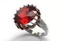 Vintage Anillo Rubí Plata de ley 925 vrc035s