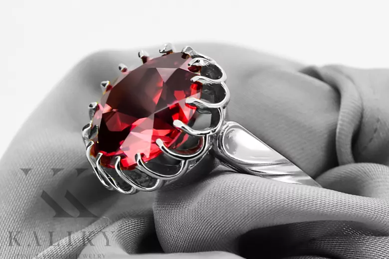 Ring Rubinrot Sterling Silber 925 Vintage Schmuck vrc035s