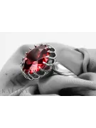 Vintage Anillo Rubí Plata de ley 925 vrc035s
