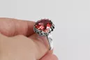 Vintage Anillo Rubí Plata de ley 925 vrc035s