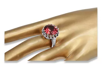 Ring Rubinrot Sterling Silber 925 Vintage Schmuck vrc035s