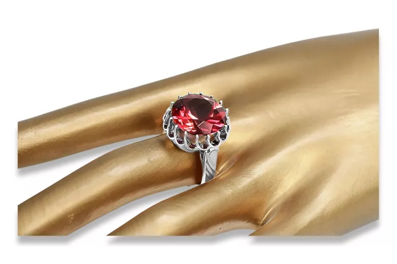 Vintage Anillo Rubí Plata de ley 925 vrc035s
