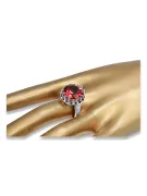 Vintage Anillo Rubí Plata de ley 925 vrc035s