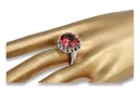 Vintage Anillo Rubí Plata de ley 925 vrc035s