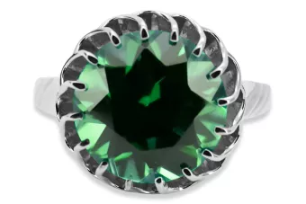 Винтидж бижута Пръстен Смарагд Стерлингово сребро 925 vrc035s