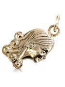 Rusă roz roz sovietic 14k 585 aur URSS Pandantiv zodiacal virgin vzp001