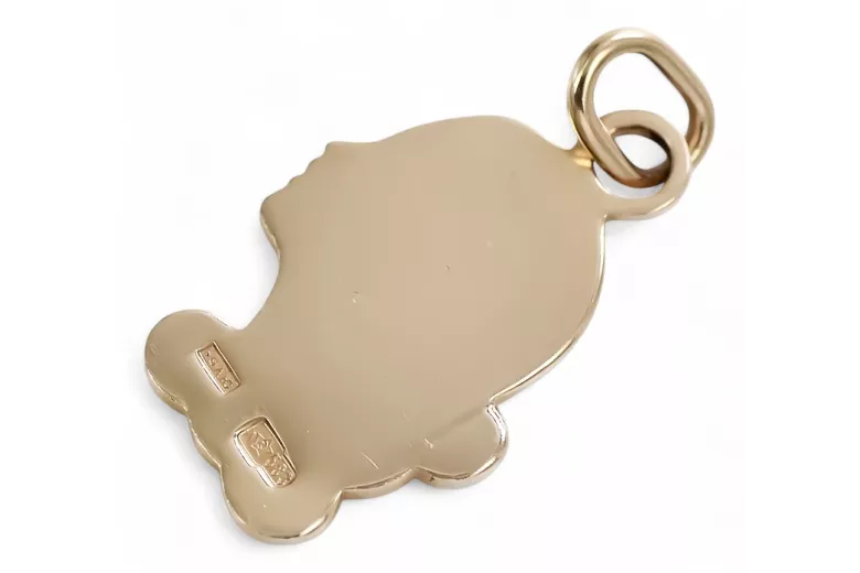 Rusă roz roz sovietic 14k 585 aur URSS Pandantiv zodiacal virgin vzp001