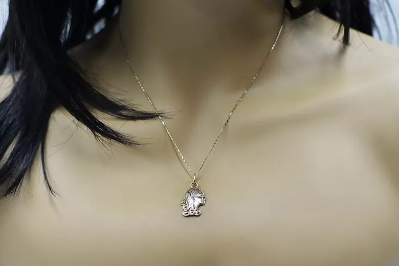 Rusă roz roz sovietic 14k 585 aur URSS Pandantiv zodiacal virgin vzp001