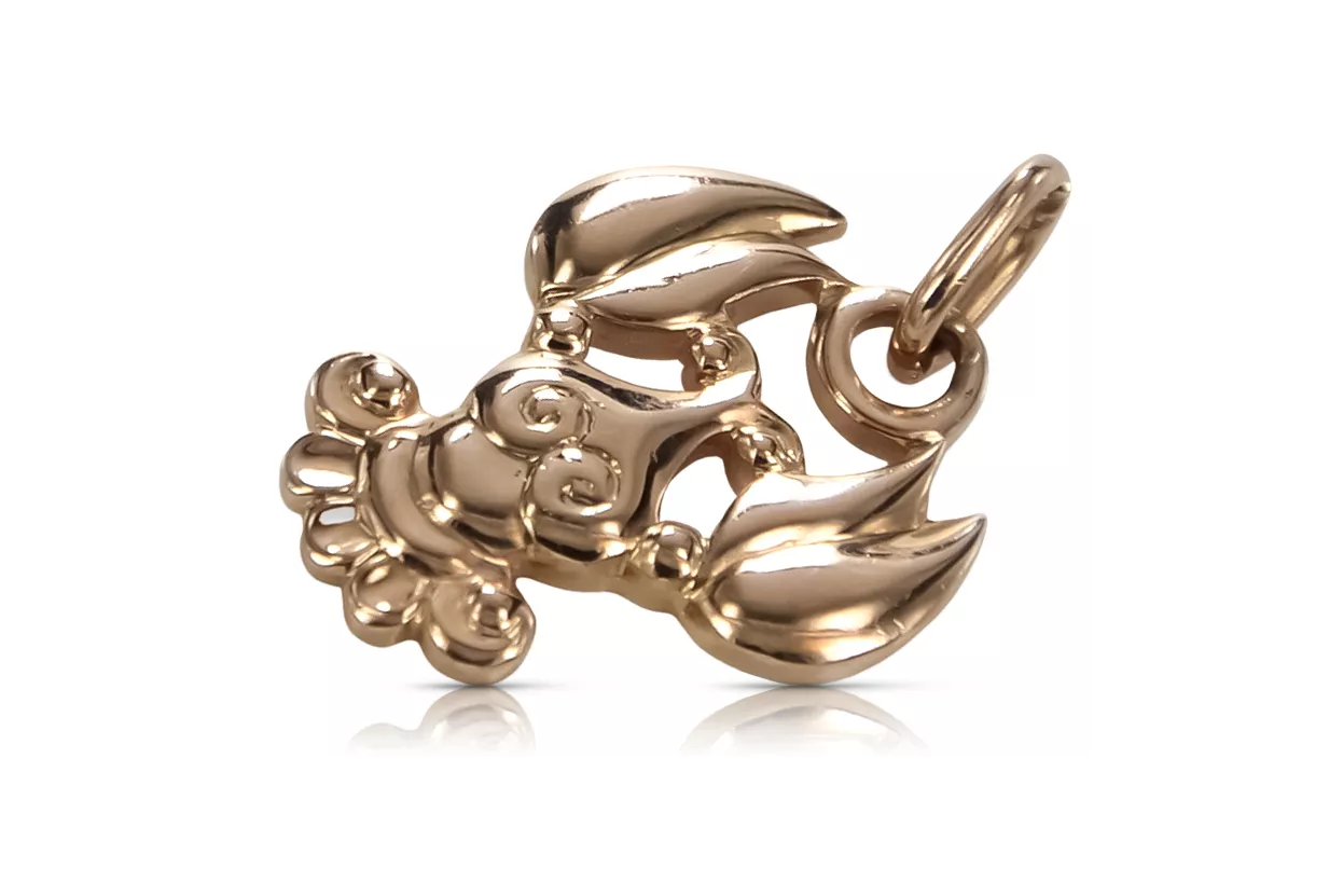 Pendentif russe rose soviétique en or