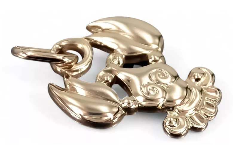 Russian rose Soviet gold pendant