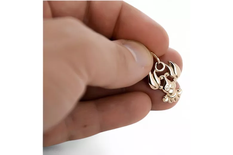 Russian rose Soviet gold pendant