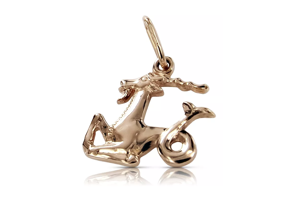 Pendentif russe rose soviétique en or Pendentif russe rose soviétique en or