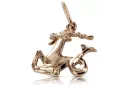 Russian rose Soviet gold pendant