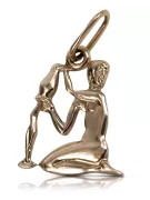 Rose rose russe soviétique 14k 585 or URSS Verseau zodiac vzp004