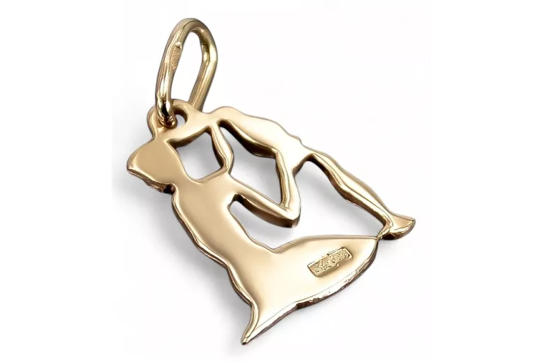 Pendant pendant made of rose red gold 14k 585  Vintage zodiac vzp004