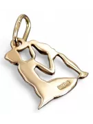 Pendant pendant made of rose red gold 14k 585  Vintage zodiac vzp004