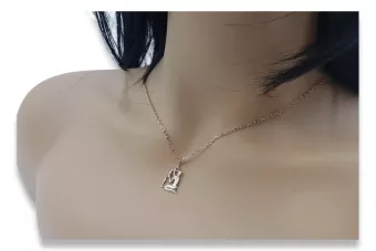 Rusă roz roz sovietic 14k 585 aur URSS Vărsător zodiac vzp004