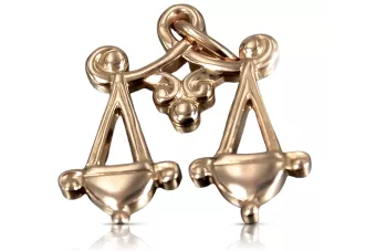 Wisiorek zawieszka z różowego złota czerwonego 14k 585 ZSRR Vintage zodiak waga vzp007
