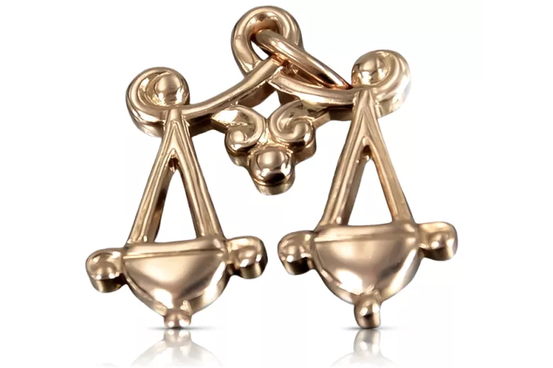 Russian rose Soviet gold pendant