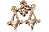 copy of Pendant pendant made of rose red gold 14k 585  Vintage zodiac Libra vzp005