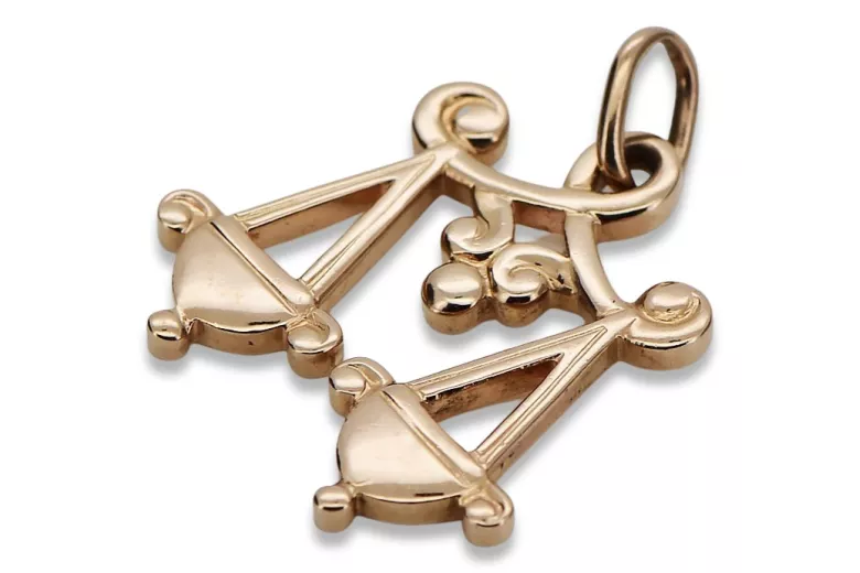 Russian rose Soviet gold pendant