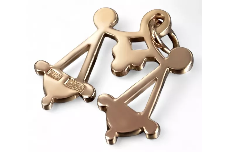 Russian rose Soviet gold pendant