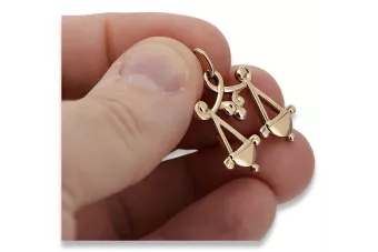 Wisiorek zawieszka z różowego złota czerwonego 14k 585 ZSRR Vintage zodiak waga vzp007