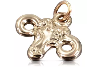 Μενταγιόν ροζ χρυσό 14k 585 USSR Vintage Zodiac Aries VZP008