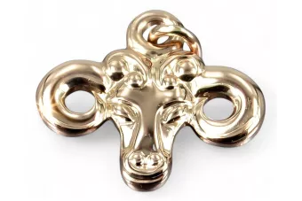 Руска роза розова съветска 14k 585 злато СССР Овен висулка vzp008