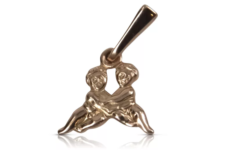 Rose Vintage 14k rose gold 585 Aries pendant Gemini vzp009