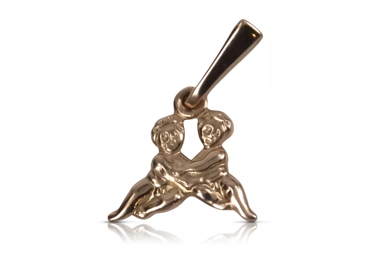 Rose Vintage 14k rose gold 585 Aries pendant Gemini vzp009