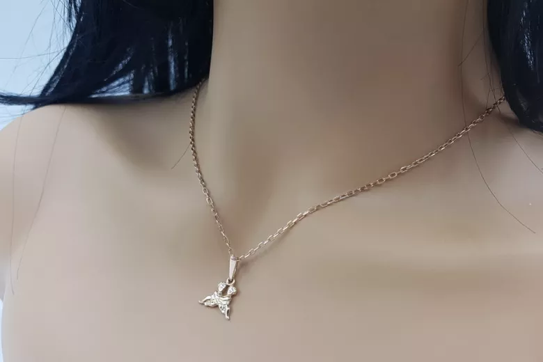 Rose Vintage 14k rose gold 585 Aries pendant Gemini vzp009