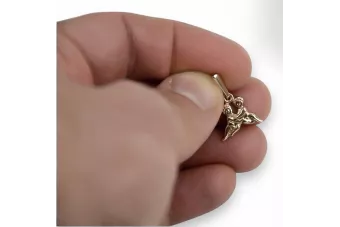 Руска роза розова съветска 14k 585 злато СССР Близнаци висулка vzp009