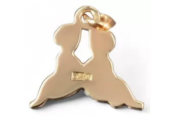 Русская роза розовая Советская 14к 585 золото СССР Близнецы кулон vzp009