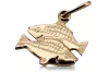 Pendant pendant made of rose red gold 14k 585 Vintage Fish zodiac vzp010