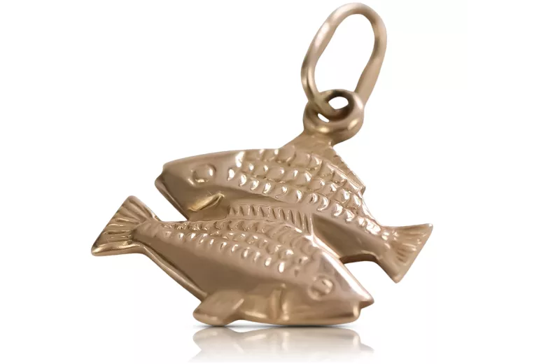 Russian rose Soviet gold pendant