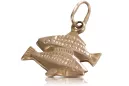 copia de Colgante colgante hecho de oro rosa rojo 14k 585 URSS Vintage zodiac Cáncer vzp002