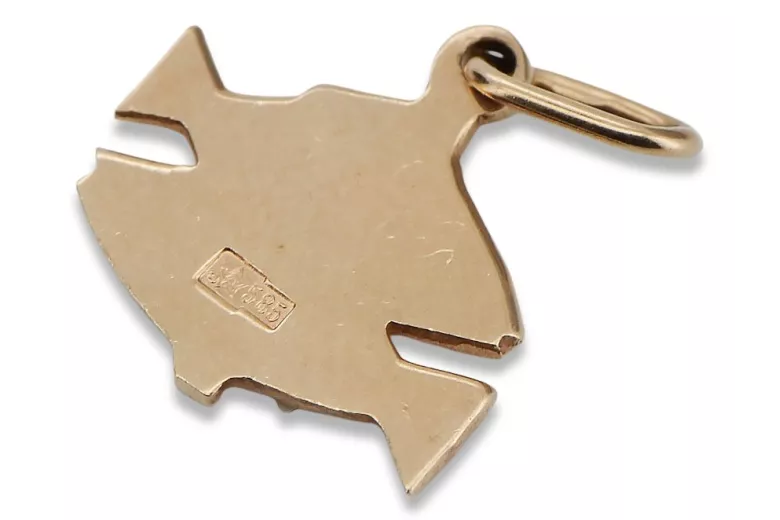 Russian rose Soviet gold pendant