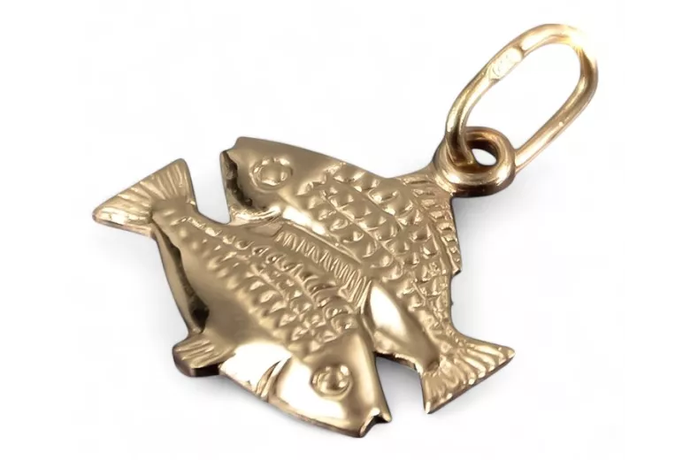 Russian rose Soviet gold pendant