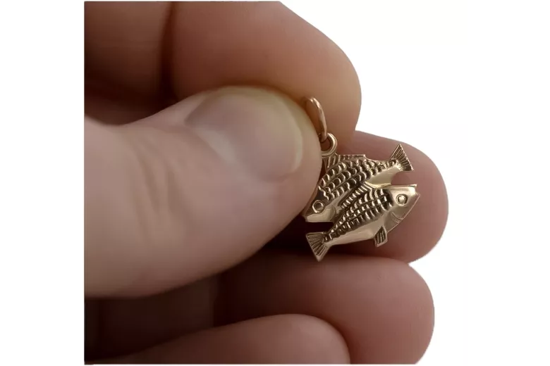 Russian rose Soviet gold pendant