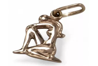 Rožinis aukso švarukas, raudonas 14k 585 SSRS Vintage Zodiakas Panna vzp011