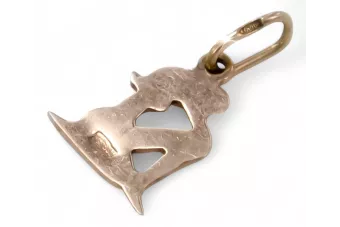 Zawieszka z różowego złota czerwonego 14k 585 ZSRR Vintage zodiak Panna vzp011